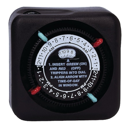 Intermatic Timer, Mechanical, 120V, 9.5A, Plug In TN111RM40