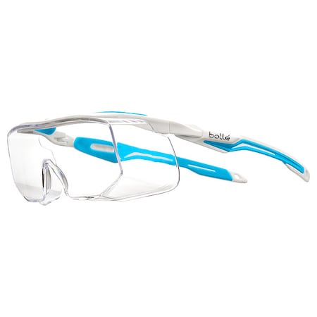 Bolle Safety Tryon OTG, Safety Glasses, Anti-Fog & Anti-Scratch, Clear Lens, Blue/White Frame, Frameless TRYON OTG