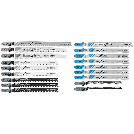 Bosch JigSawBladeSet, 18pcs, T Shank T18C