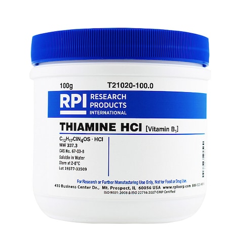Rpi Thiamine HCl (Vitamin B1), 100g T21020-100.0