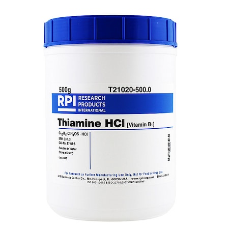 Rpi Thiamine HCl (Vitamin B1), 500g T21020-500.0