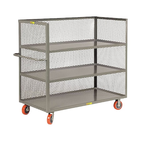 Little Giant 12 ga. Steel 3 Sided Mesh Stock Cart 3600 lb. Capacity, 66"L x 30-1/2"W x 57"H T2-3060-6PY