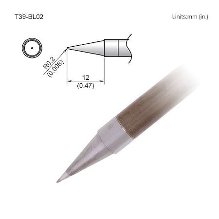 Hakko Soldering Tip, T.W. 0.2 mm, T.L. 12 mm T39-BL02