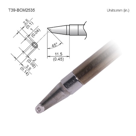 Hakko Indented Soldering Tip, V-Groove Bevel T39-BCM2535