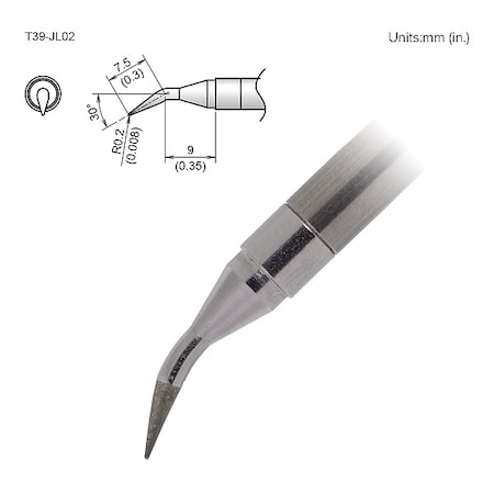 Hakko Soldering Tip, T.W. 0.2 mm, T.L. 16.5 mm T39-JL02