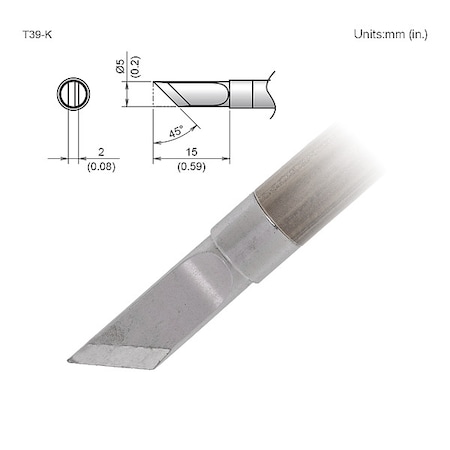 Hakko Soldering Tip, Knife, T.W. 5 mm, T.L. 15 mm T39-K