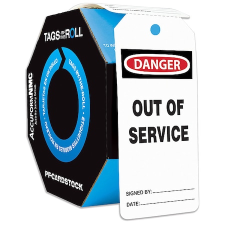 Accuform Tag, Equipment Status, Cardstock, 6 1/4 in H x 3 in W, Black, Red, White, Rectangle, 250 PK TAR148