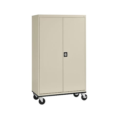 Sandusky Lee Solid Door Storage Cabinet, 46 in W, 78 in H, 24 in D, Putty TA4R462472-07