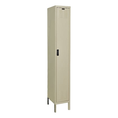 Hallowell Wardrobe Locker, 12 in W, 18 in D, 78 in H, (1) Tier, (1) Wide, Tan UEL1288-1A-PT