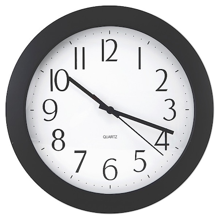 Zoro Select Whisper Quiet Clock, 12", Black UNVTC6008BS