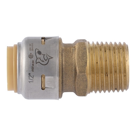 Sharkbite Push-Fit Adapter, Brass, Brass UR120