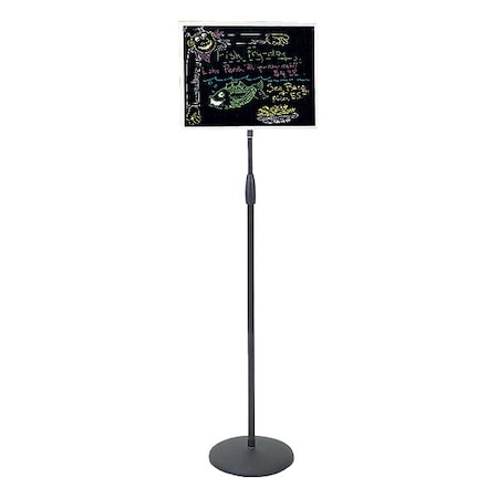 United Visual Products Pedestal Dry Erase Display Board 18"x14", Black UVABP1814-SATIN-BLACK