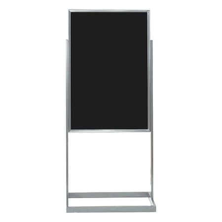 United Visual Products Pedestal Dry Erase Display Board 24"x36", Black UVBPS2436-CHROME-BLACK