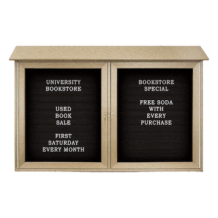 United Visual Products Outdoor Enclosed Letter Board 5"x23", Vinyl UVDD4530LB-SAND