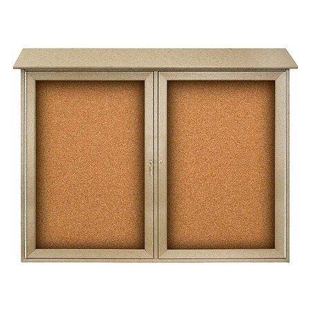 United Visual Products Enclosed Outdoor Bulletin Board 36"x45", Tack UVDD4536-SAND