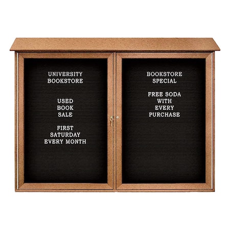 United Visual Products Outdoor Enclosed Letter Board 40"x52", Vinyl UVDD5240LB-CEDAR
