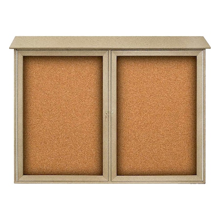 United Visual Products Enclosed Outdoor Bulletin Board 52x40", Tack UVDD5240-SAND