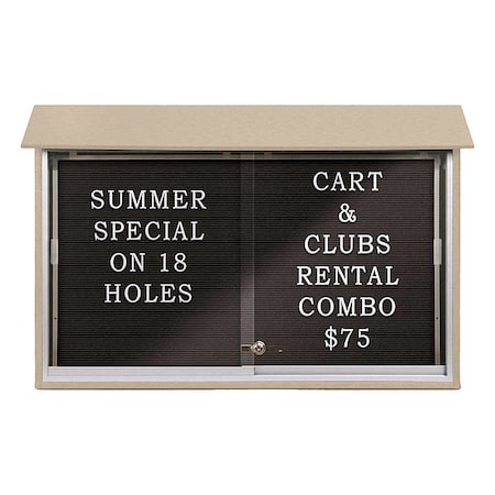 United Visual Products Outdoor Enclosed Letter Board 30"x45", Vinyl UVMC4530LB-CEDAR