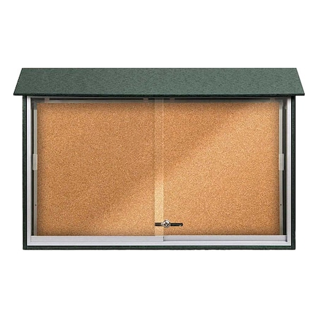 United Visual Products Enclosed Bulletin Board 30"x45", Tack UVMC4530-WOODGRN