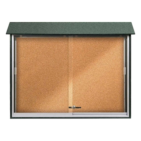 United Visual Products Enclosed Outdoor Bulletin Board 36"x45", Tack UVMC4536-WOODGRN