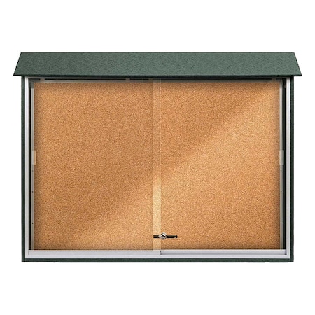 United Visual Products Enclosed Outdoor Bulletin Board 40 x 52", Tack UVMC5240-WOODGRN