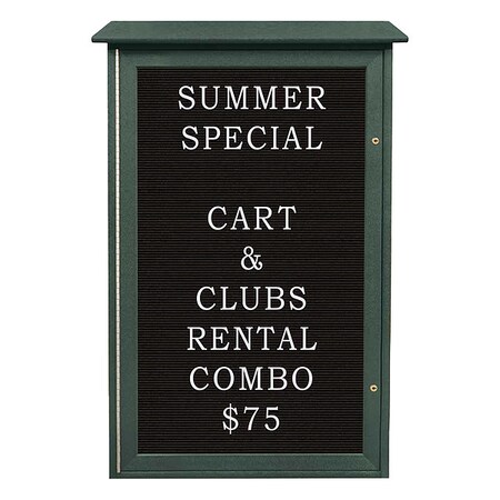 United Visual Products Outdoor Enclosed Letter Board 48"x72", Vinyl UVSD4226LB-WOODGRN