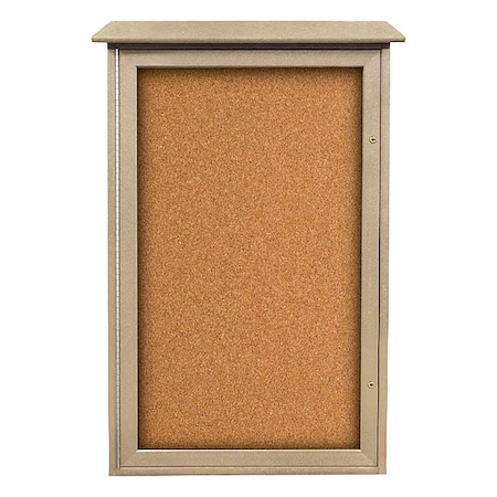 United Visual Products Enclosed Bulletin Board 42"x26", Tack UVSD4226-SAND