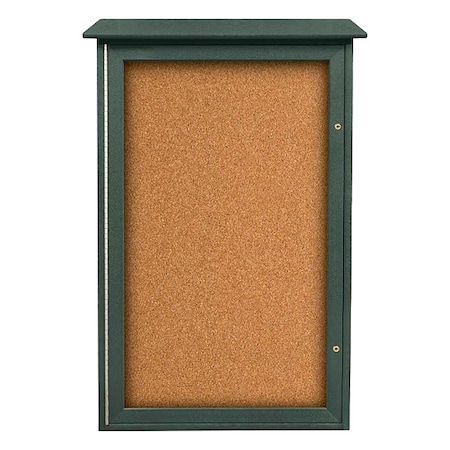 United Visual Products Enclosed Bulletin Board 42"x26", Tack UVSD4226-WOODGRN