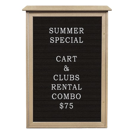 United Visual Products Outdoor Enclosed Letter Board 48"x32", Vinyl UVSD4832LB-SAND