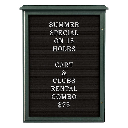United Visual Products Outdoor Enclosed Letter Board 54"x38", Vinyl UVSD5438LB-WOODGRN