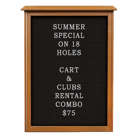 United Visual Products Outdoor Enclosed Letter Board 54"x38", Vinyl UVSD5438LB-CEDAR