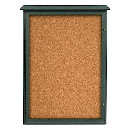 United Visual Products Enclosed Bulletin Board 54"x38", Tack UVSD5438-WOODGRN