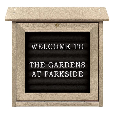 United Visual Products Outdoor Enclosed Vinyl Letter Board 18"x18" UVSM1818LB-SAND