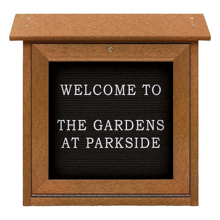 United Visual Products Outdoor Enclosed Vinyl Letter Board 18"x18" UVSM1818LB-WOODGRN