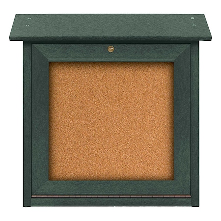 United Visual Products Enclosed Outdoor Bulletin Board, 18"x18", Tack UVSM1818-WOODGRN