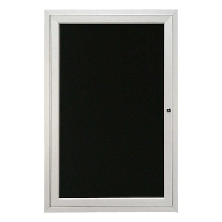 United Visual Products Enclosed Wet/Dry Erase Board 36"x24", Melamine UV851B-SATIN-BLMELD