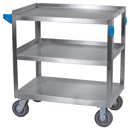Carlisle Foodservice SS Utility Cart, 3 Shelf, 700 lb., 21x33" UC7032133