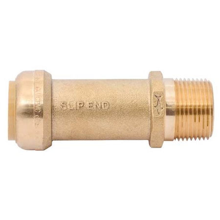 Sharkbite Push to Connect Slip Adapter, Brass, Brass U3140LF