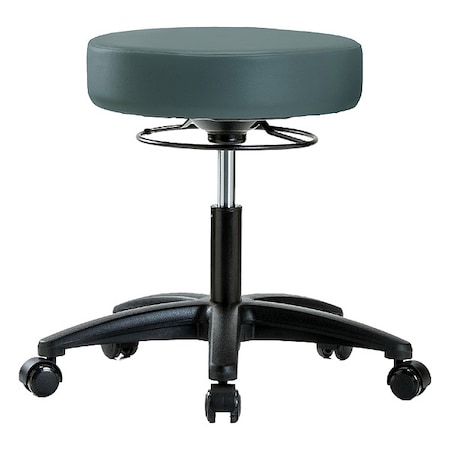 Zoro Select Desk Stool, Vinyl, Casters, Blu BR-VDHSO-RG-RC-8546