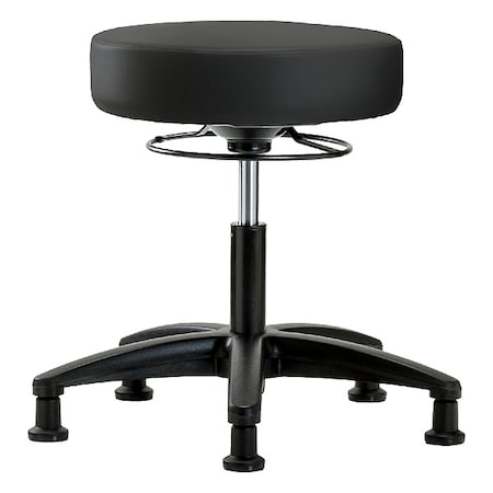 Zoro Select Desk Stool, Vinyl, Glides, BLK BR-VDHSO-RG-RG-8540