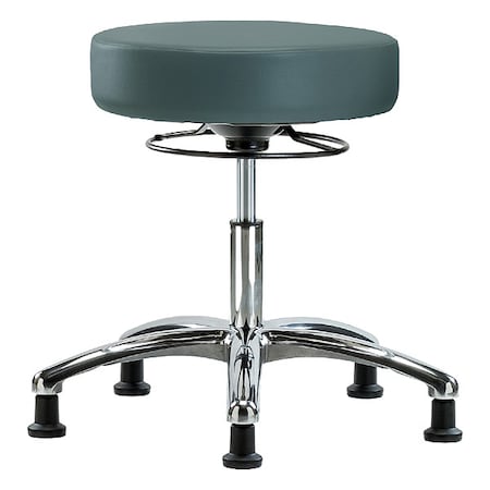 Zoro Select Desk Stool, Vinyl, Chrome, Glides, Blu BR-VDHSO-CR-RG-8546