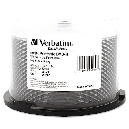 Verbatim DVD-R Disc, 4.70 GB, 120 min, 16x, PK50 VER95079