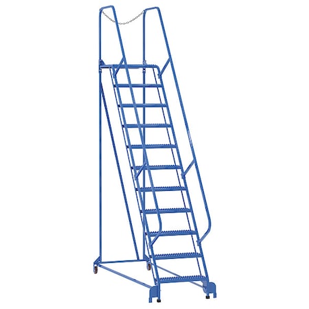 VESTIL 140 H Steel Maintenance Ladder - 11 Step Grip-Strut, 11 Steps LAD-MM-11-G