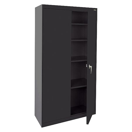 Sandusky Lee Storage Cabinet, 72 in H, 36 in W, 18 in D, Swing, Keyed, Black, 4 Shelves VF41361872-09