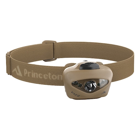 Princeton Tec Tactical Headlamp, AAA Battery, 2 Output VIZZ23-RGB-TN