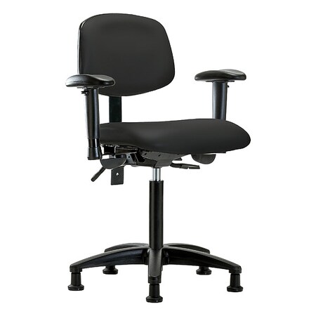 Zoro Select Medium Bench Chair Ergonomic Chair, Adjustable Arms, 21" to 28-1/4" Height, Vinyl, Colonial Blue BR-VMBCH-RG-T1-A1-NF-RG-8540