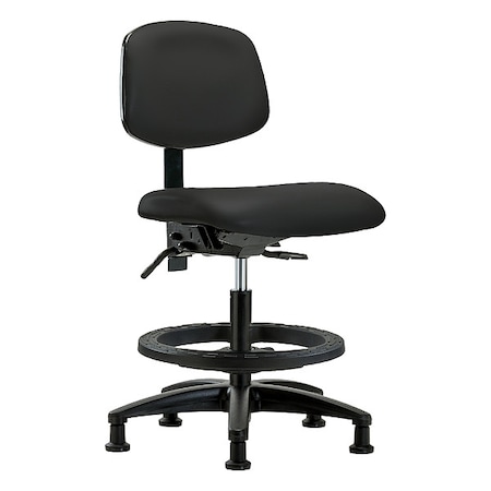 Zoro Select Medium Bench Chair Ergonomic Chair, No Arms, 21" to 28-1/4" Height, Vinyl, Black BR-VMBCH-RG-T0-A0-BF-RG-8540