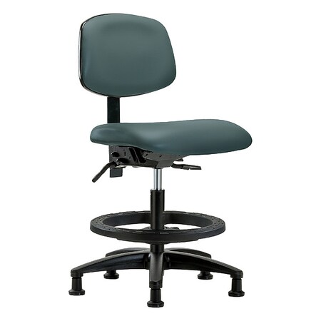 Zoro Select Medium Bench Chair Ergonomic Chair, No Arms, 21" to 28-1/4" Height, Vinyl, Colonial Blue BR-VMBCH-RG-T0-A0-BF-RG-8546