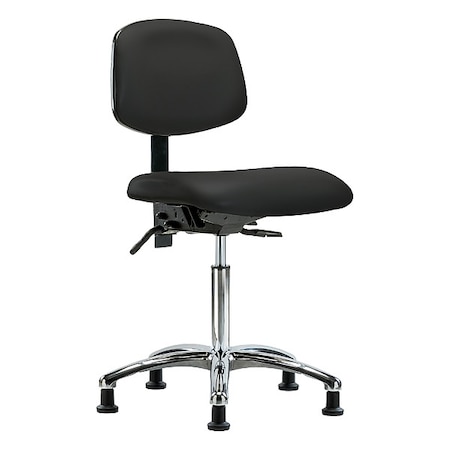Zoro Select Medium Bench Chair Ergonomic Chair, No Arms, 21-1/2" to 29" Height, Vinyl, Black BR-VMBCH-CR-T1-A0-NF-RG-8540