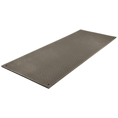 Checkers Ground Protection Mat, 18/25 in Thickness, High Density Polyethylene, Black VM38